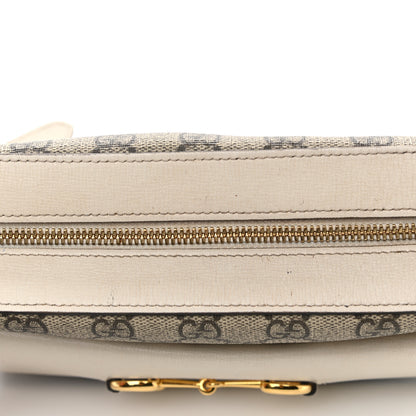 Gucci GG Supreme Monogram Small Horsebit 1955 Shoulder Bag Beige Mystic White 17 of 19