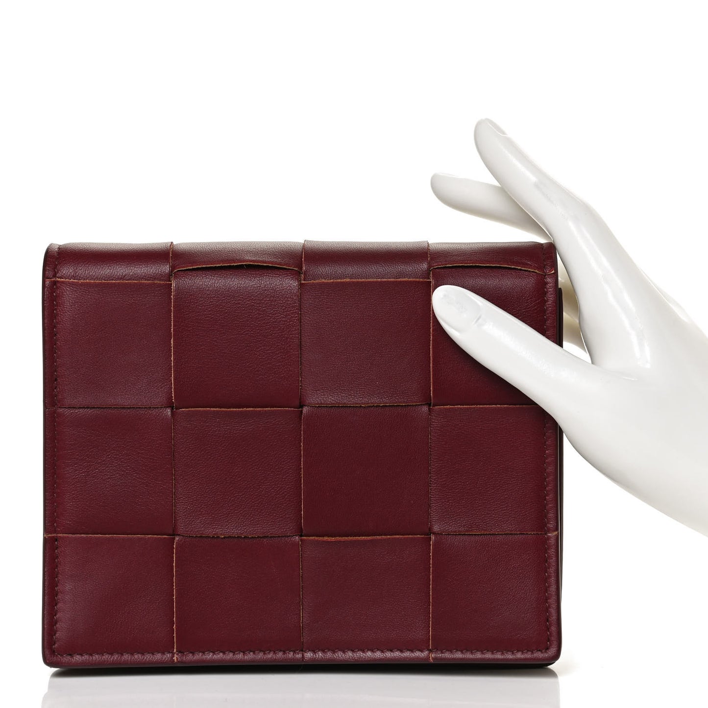 Lambskin Maxi Intrecciato Mini Cassette Crossbody Bag Bordeaux
