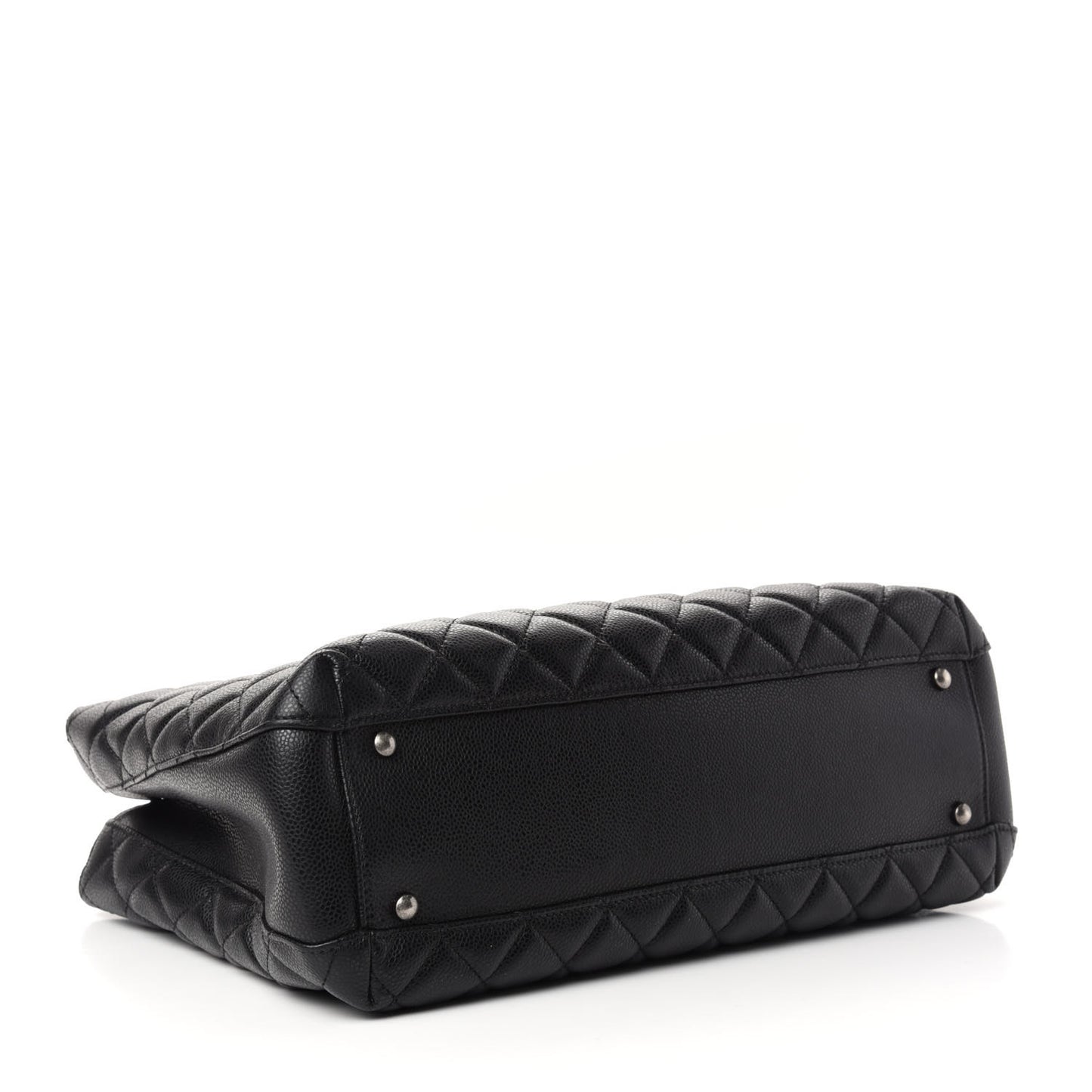 Caviar Quilted City Shopping Tote Black