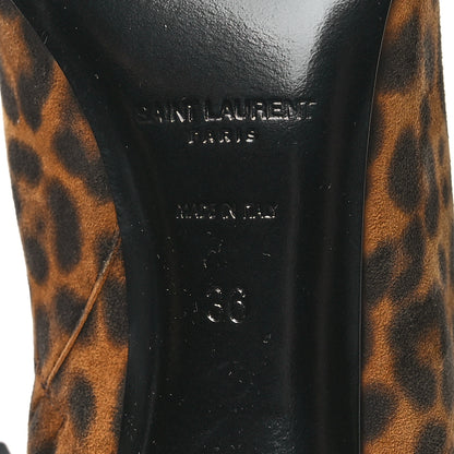 Saint Laurent Suede Leopard Print Lexi 90 Booties 36 Naturale Caffe 7 of 7