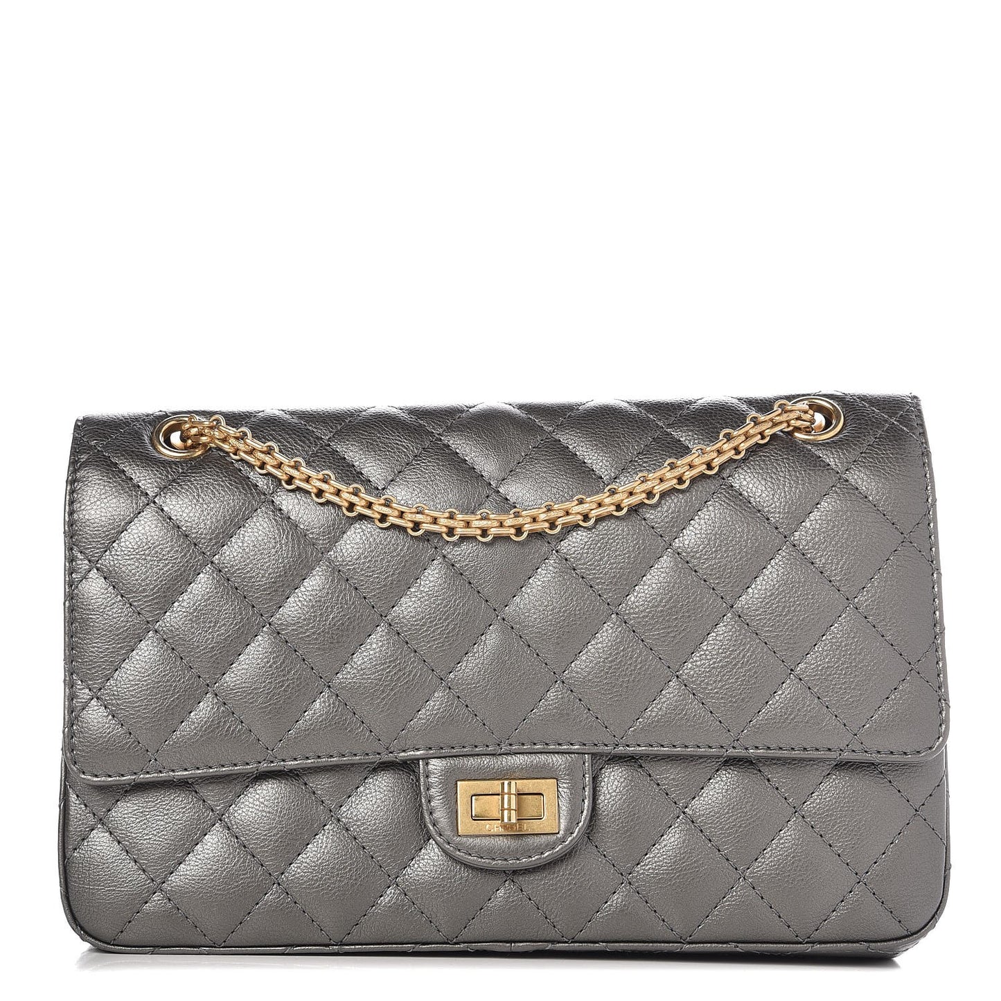 Metallic Calfskin Quilted 2.55 Reissue 226 Flap Charcoal