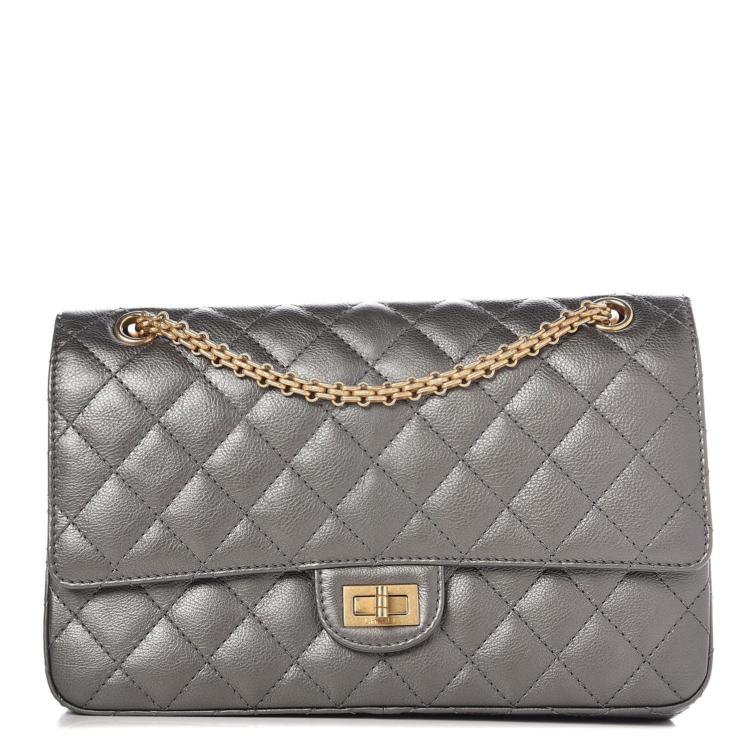 Chanel Metallic Calfskin Quilted 2.55 Reissue 226 Flap Charcoal 1 of 8