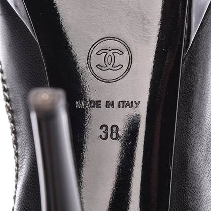 Chanel Lambskin Patent Cap Toe CC Chain Pumps 38 Black 9 of 16