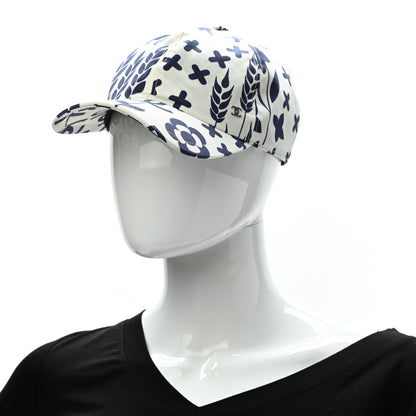 Chanel Cotton CC Cap Hat Navy White 2 of 8