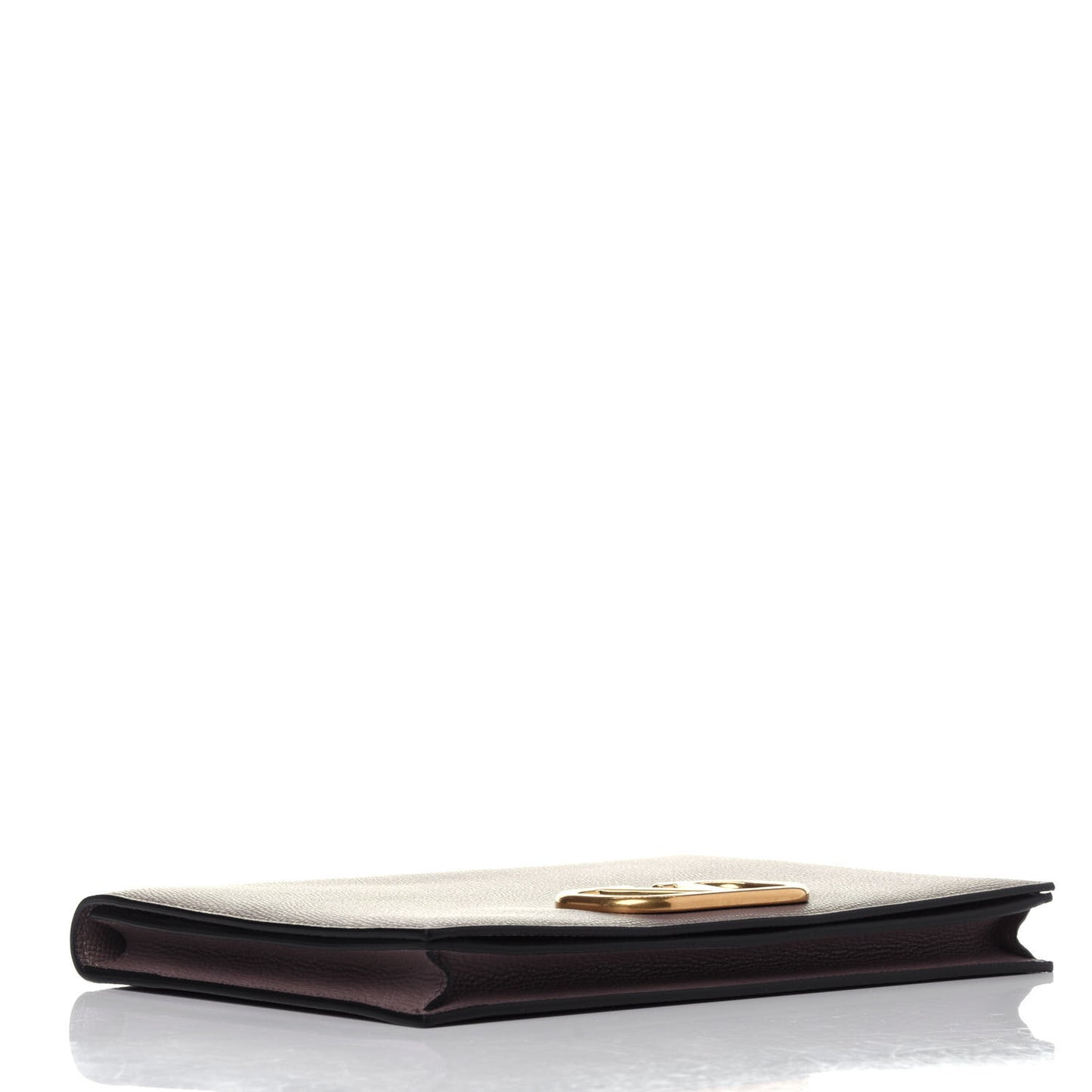 Grainy Calfskin Vlogo Signature Pouch Clay