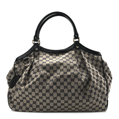 Gucci Monogram Calfskin Large Sukey Tote Beige Blue 1 of 11