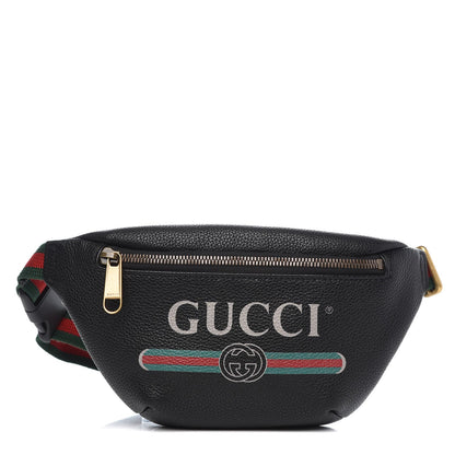 Gucci Grained Calfskin Small Logo Belt Bag Black 1 of 7