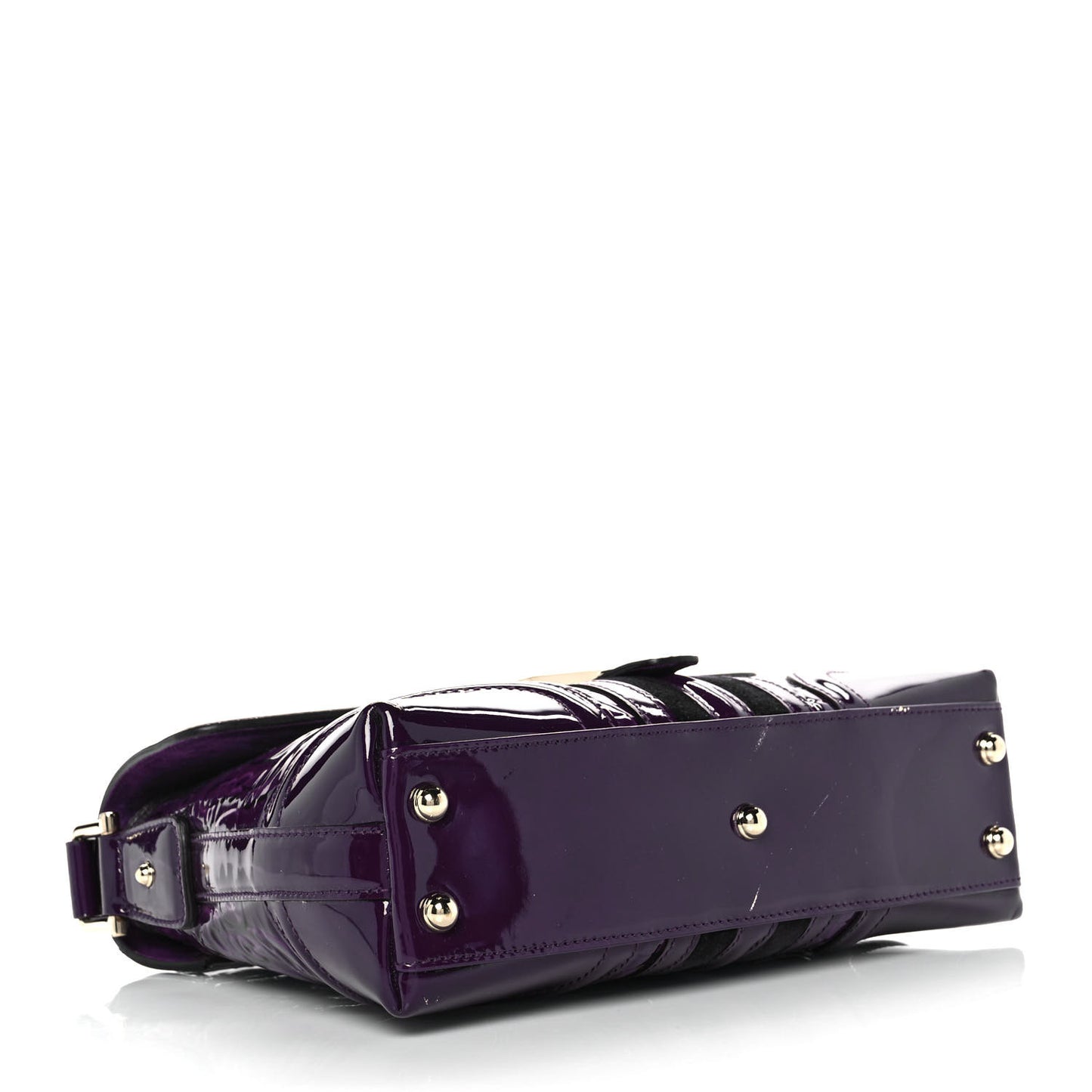 Patent Horsebit Treasure Flap Purple