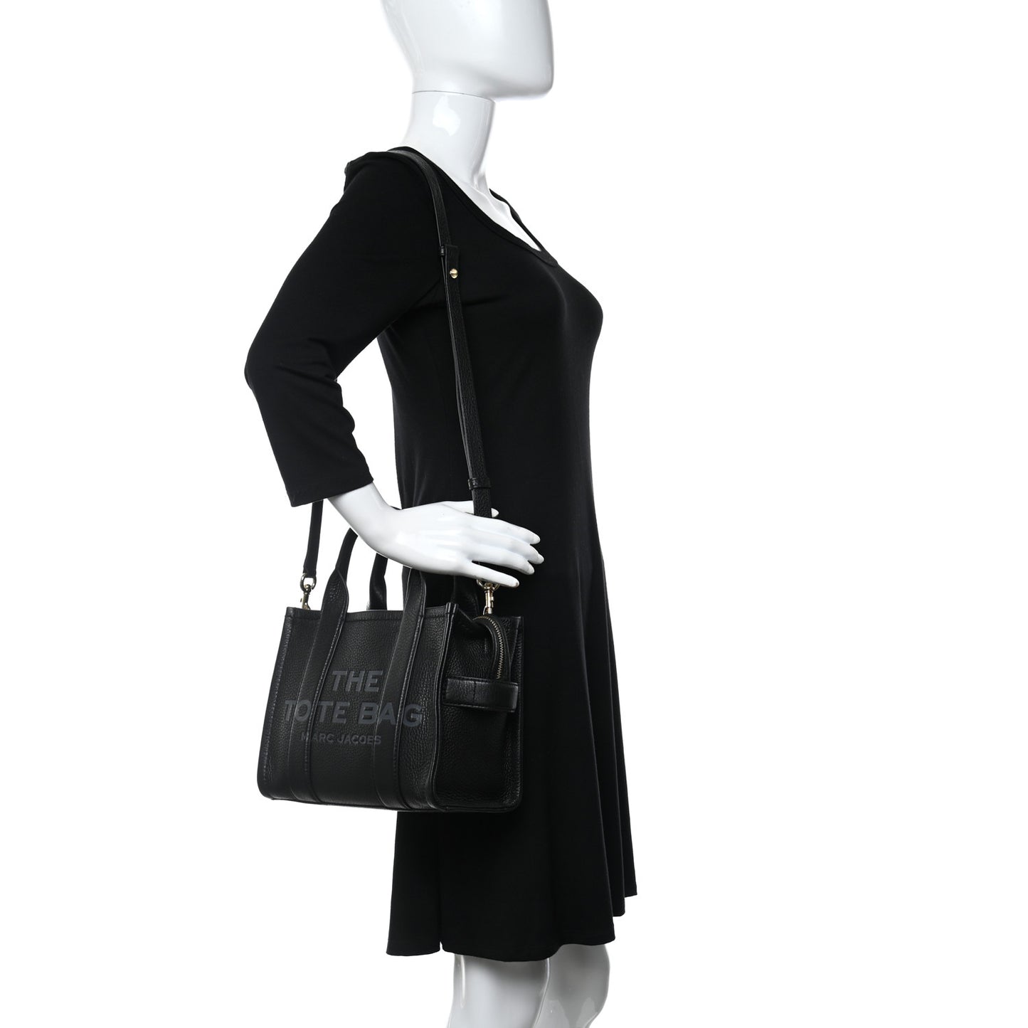 Grained Calfskin Small The Tote Bag Black