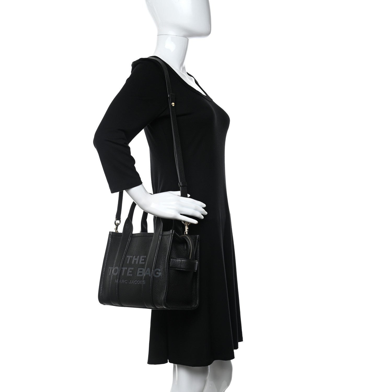 Marc Jacobs Grained Calfskin Small The Tote Bag Black 2 of 12