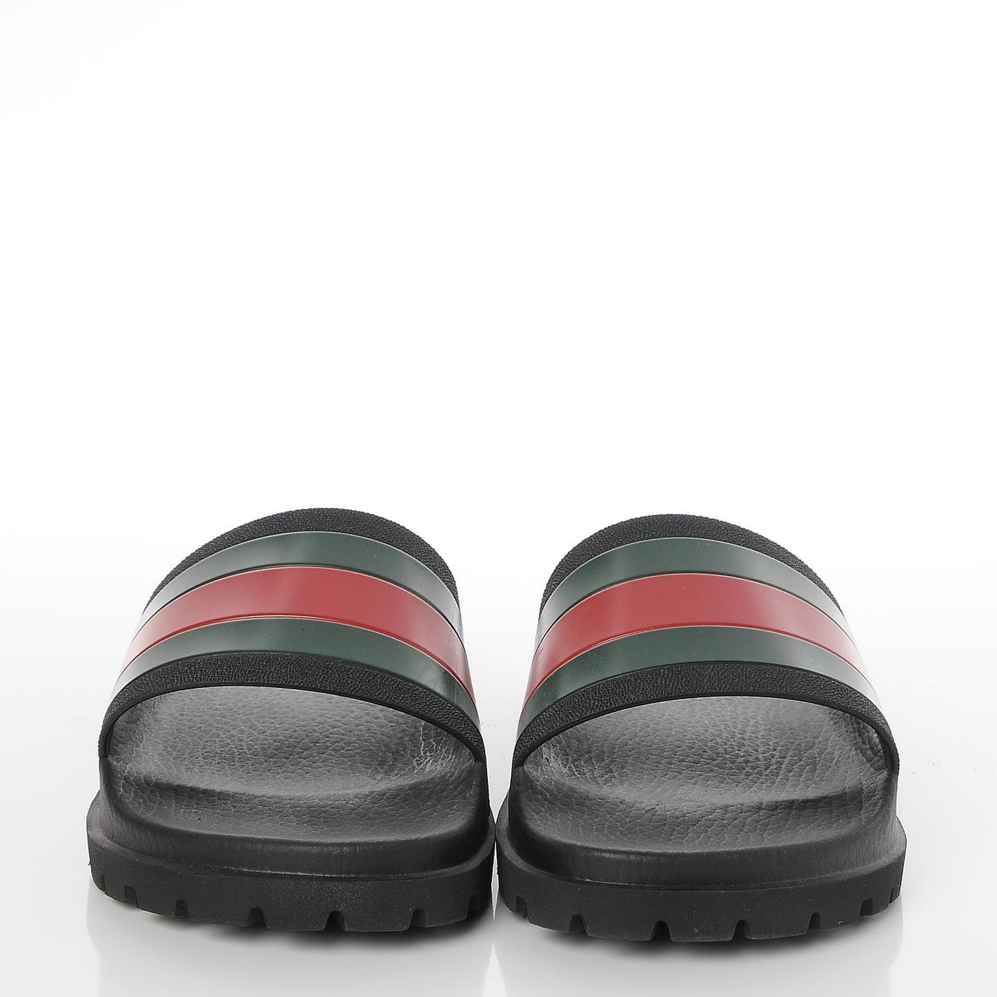 Rubber Web Mens Lug Sole Slide Sandals 9 Black Green Red