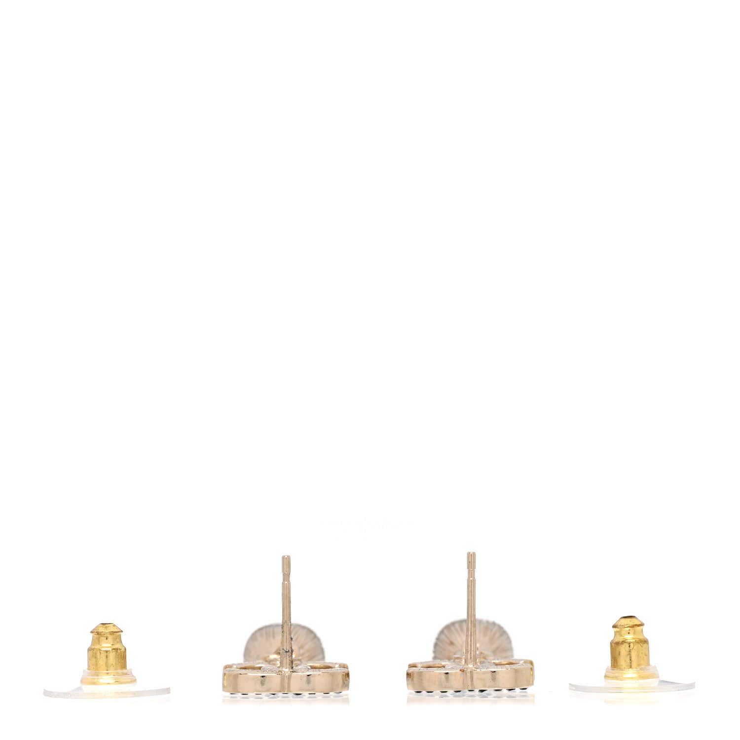 Chanel Crystal CC Drop Earrings Gold Black 3 of 5
