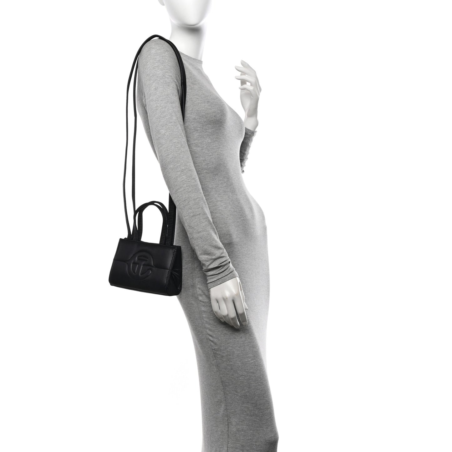 Nylon Small Puff Shopping Bag Black