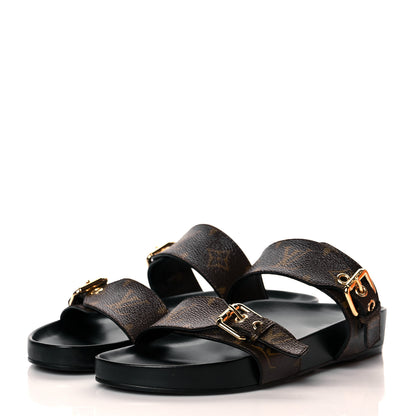 Louis Vuitton Monogram Bom Dia Mule Sandals 39 Black 3 of 8