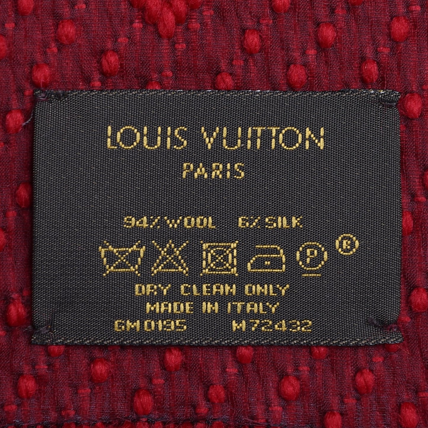 Wool Silk Logomania Scarf Rubis
