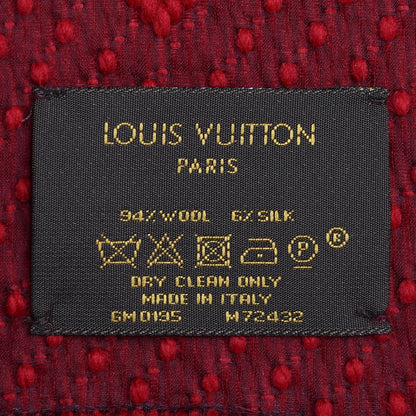 Louis Vuitton Wool Silk Logomania Scarf Rubis 5 of 6