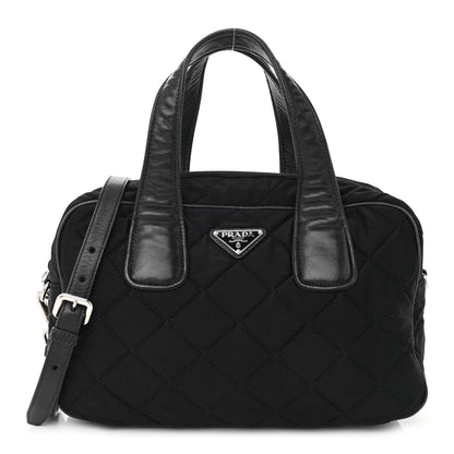 Prada Nylon Tessuto Impuntu Quilted Bowler Black 1 of 9