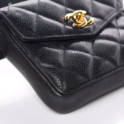 Chanel Caviar Quilted Flap Belt Bag Clutch Navy 9 of 13