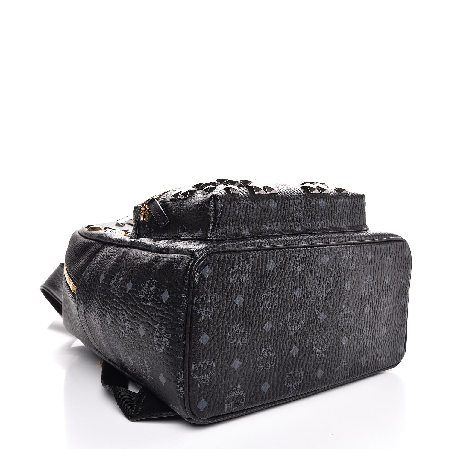 MCM Visetos Studded Medium Stark M Backpack Black 4 of 8