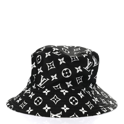 Louis Vuitton Nylon Monogram Reversible Bob Bucket Hat M Black White 3 of 9