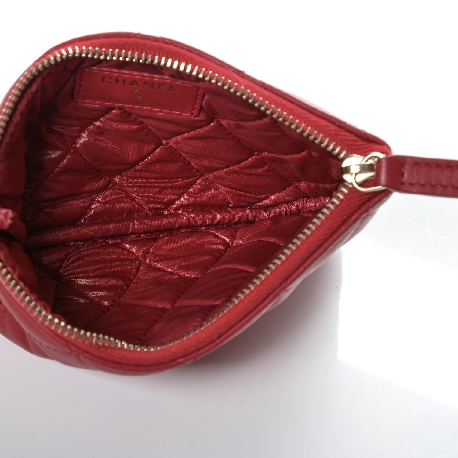 Chanel Lambskin Quilted Small Cosmetic Case Dark Pink 5 of 7