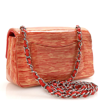 Chanel Patent Calfskin Striped Mini Rectangular Flap Red 3 of 10