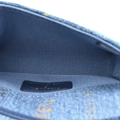 Chanel Denim Quilted Denim Mood Clutch With Chain Blue Multicolor 5 of 11
