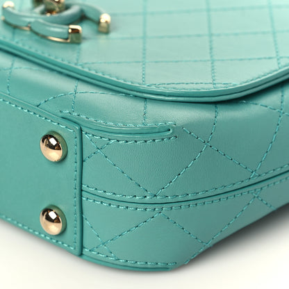 Chanel Calfskin Stitched Small Covered CC Flap Bag Green 9 of 9