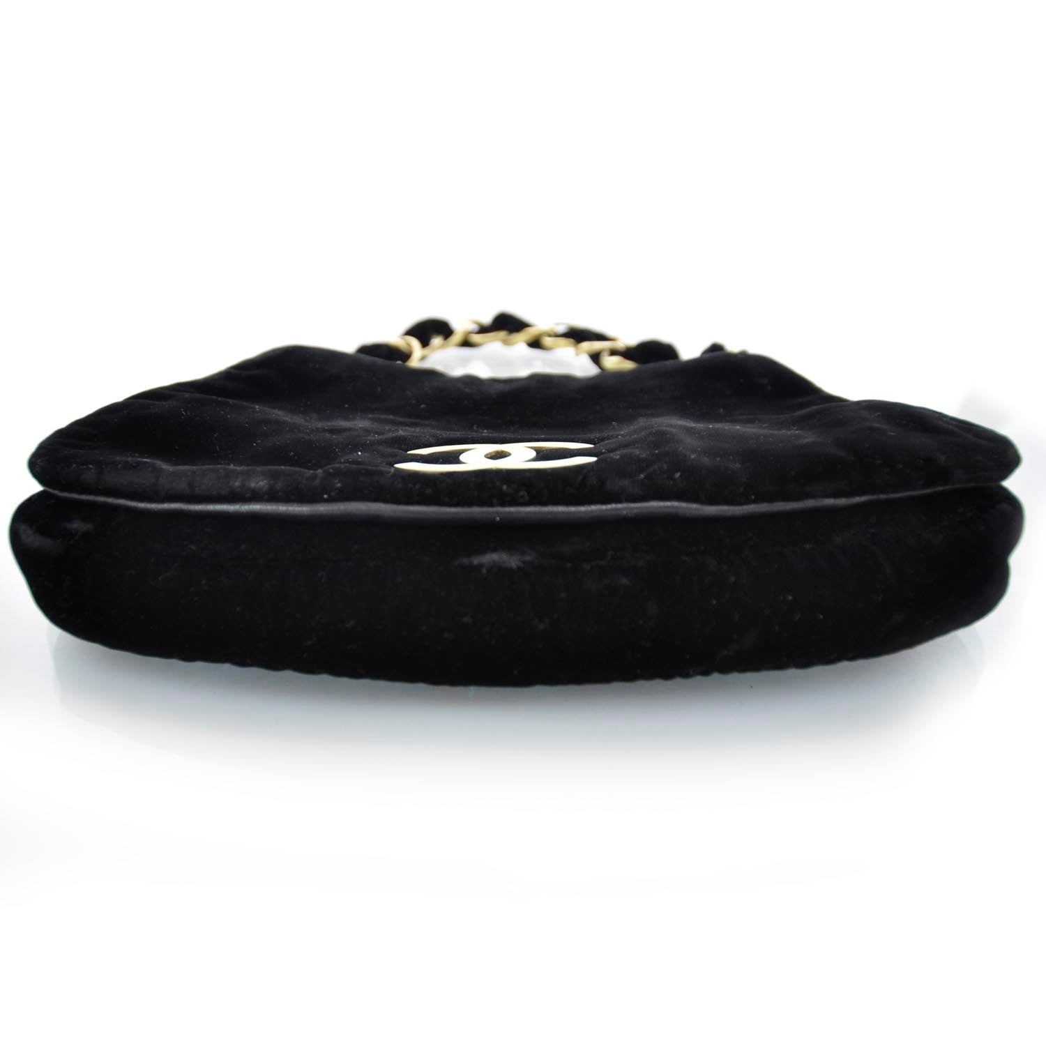Chanel Velvet Shoulder Bag Black 5 of 9