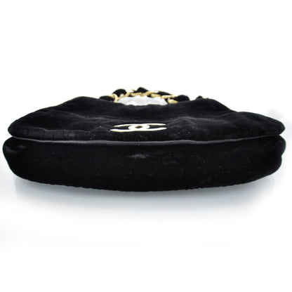 Chanel Velvet Shoulder Bag Black 5 of 9