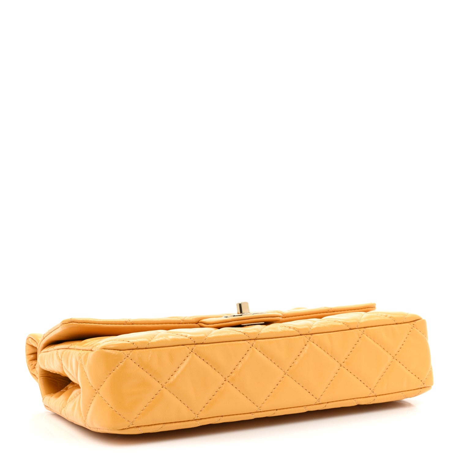 Chanel Crumpled Calfskin Quilted Clutch Yellow 4 of 11