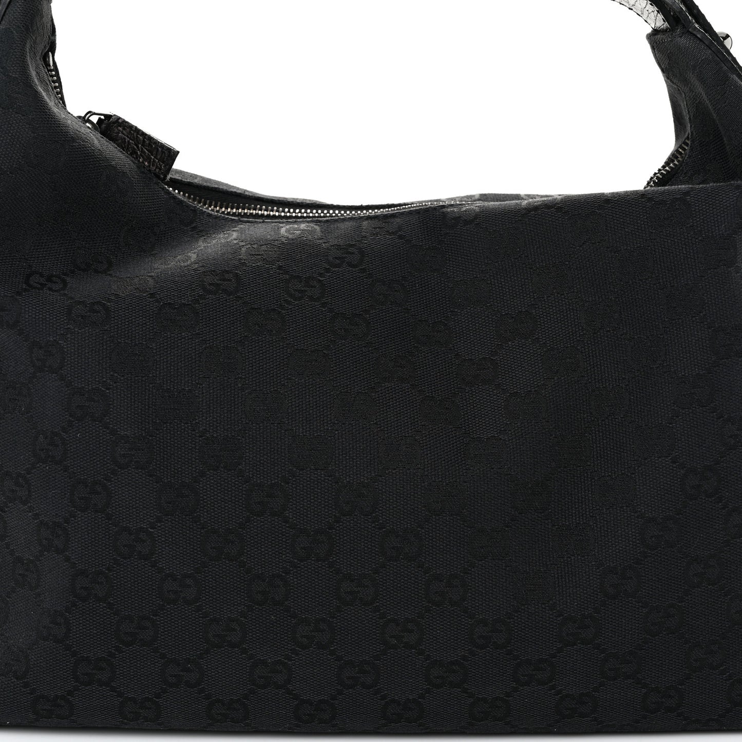 Monogram Medium Horsebit Chain Hobo Black