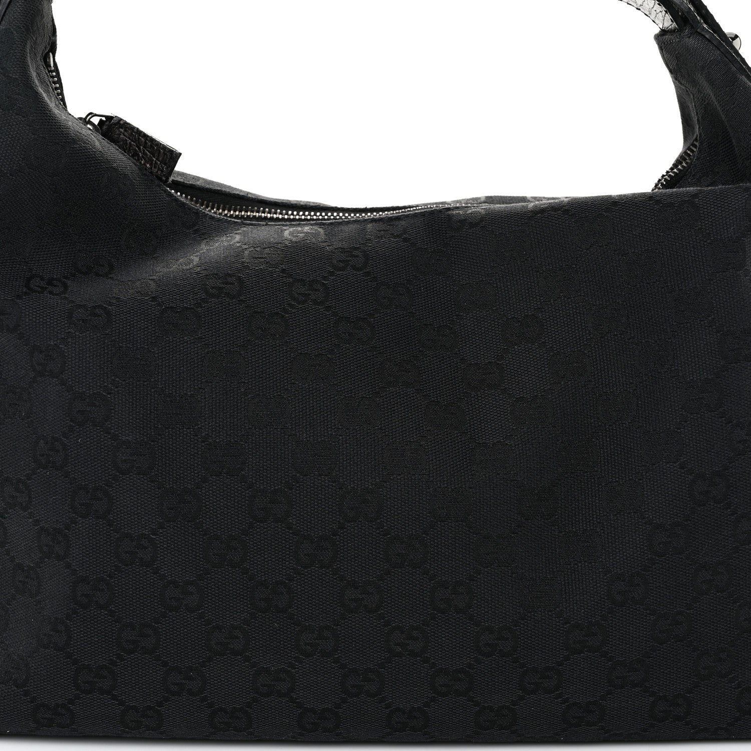 Gucci Monogram Medium Horsebit Chain Hobo Black 8 of 10