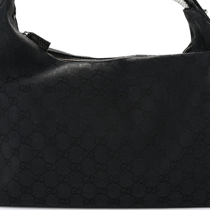 Gucci Monogram Medium Horsebit Chain Hobo Black 8 of 10