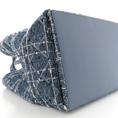 Christian Dior Tweed Cannage Medium Toujours Blue White 10 of 12