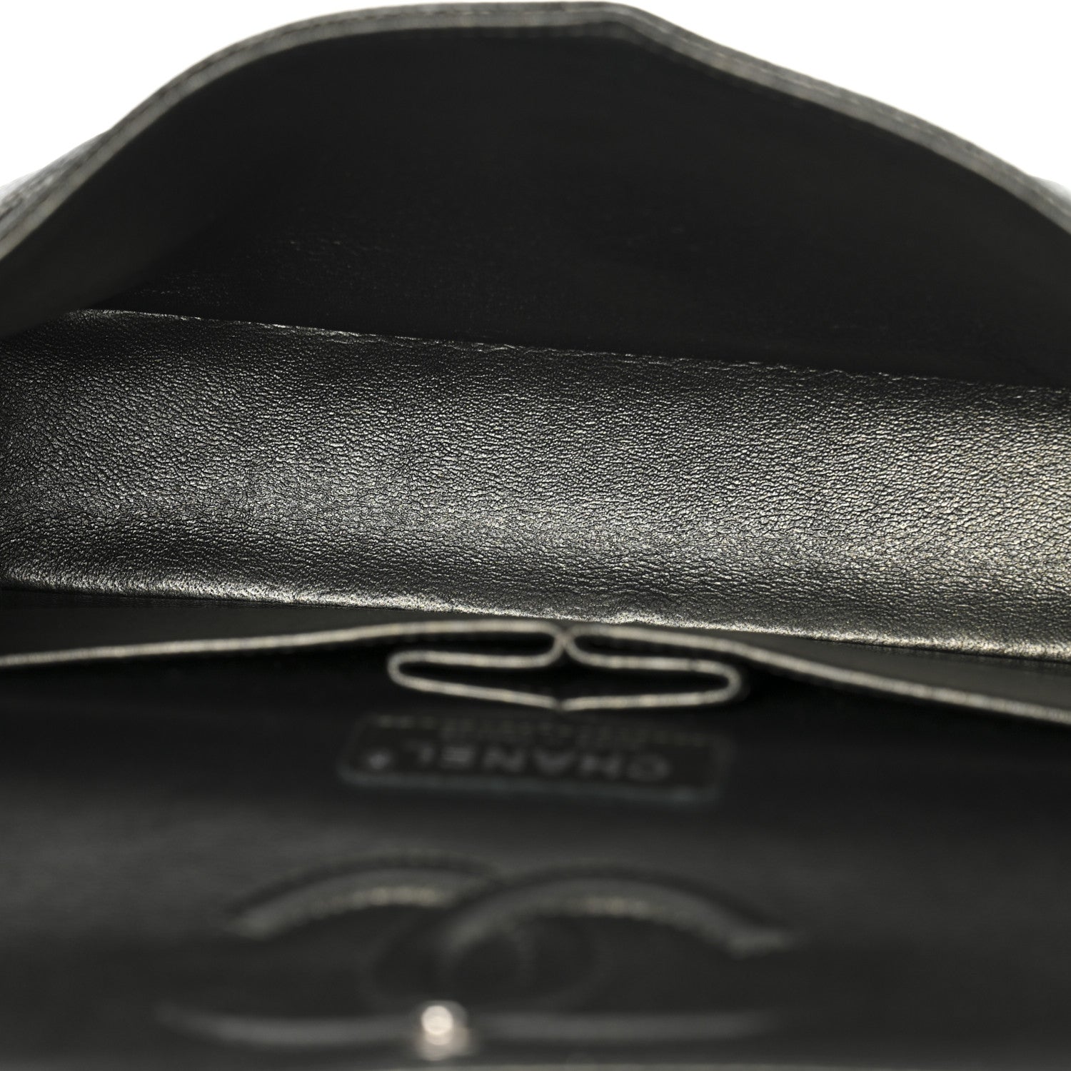 Chanel Metallic Caviar Quilted Medium Double Flap Dark Charcoal 5 of 12