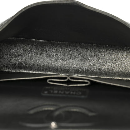Chanel Metallic Caviar Quilted Medium Double Flap Dark Charcoal 5 of 12