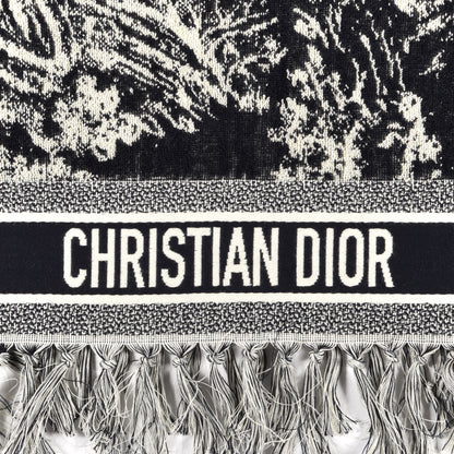 Christian Dior Cotton Toile De Jouy Reverse Towel Blue Ivory 3 of 4