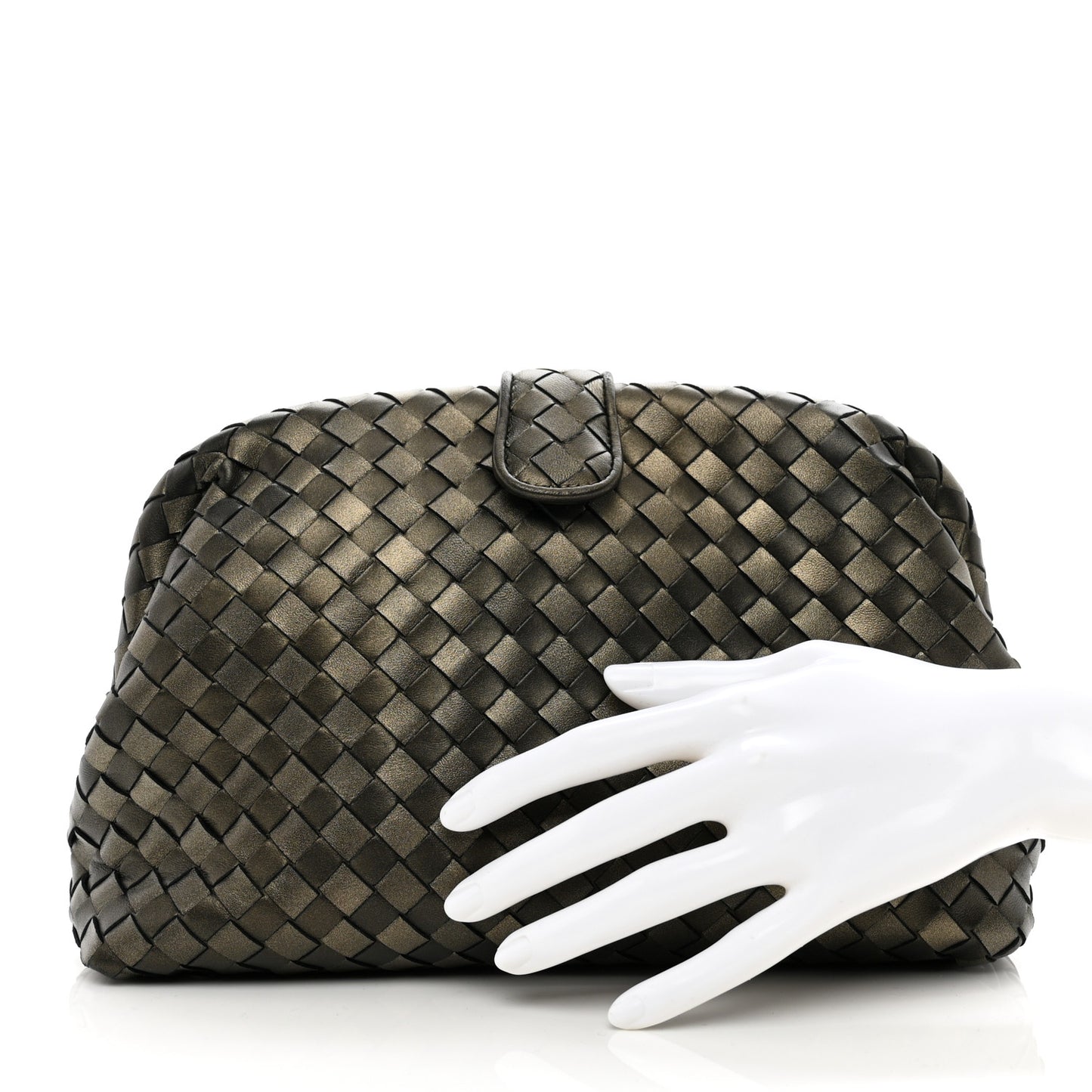 Nappa Intrecciato The Lauren 1980 Clutch Platinum