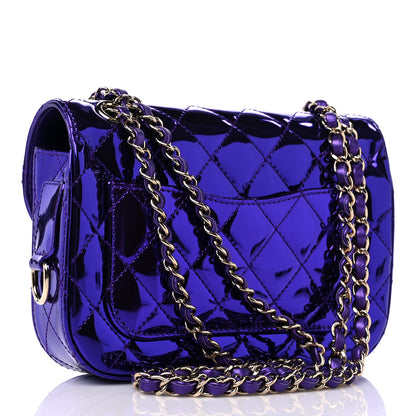 Chanel Mirror Calfskin Quilted Mini Rectangular Flap Purple 3 of 10