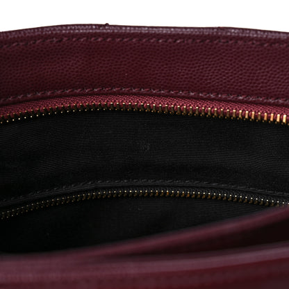 Saint Laurent Grain de Poudre Matelasse Chevron Small Tribeca Shopping Bag Rouge Legoin 12 of 12