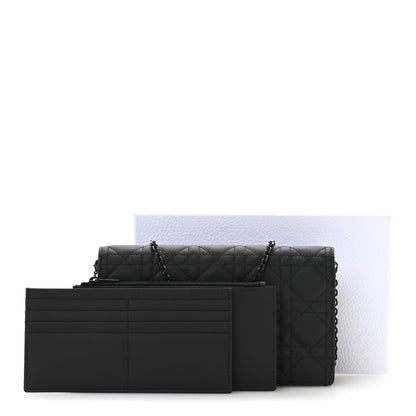 Christian Dior Ultra Matte Calfskin Cannage Lady Dior Clutch Black 12 of 12
