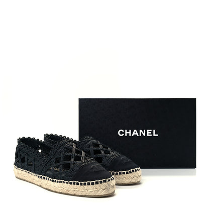Chanel Woven Fabric Grosgrain CC Espadrilles 41 Black 12 of 12