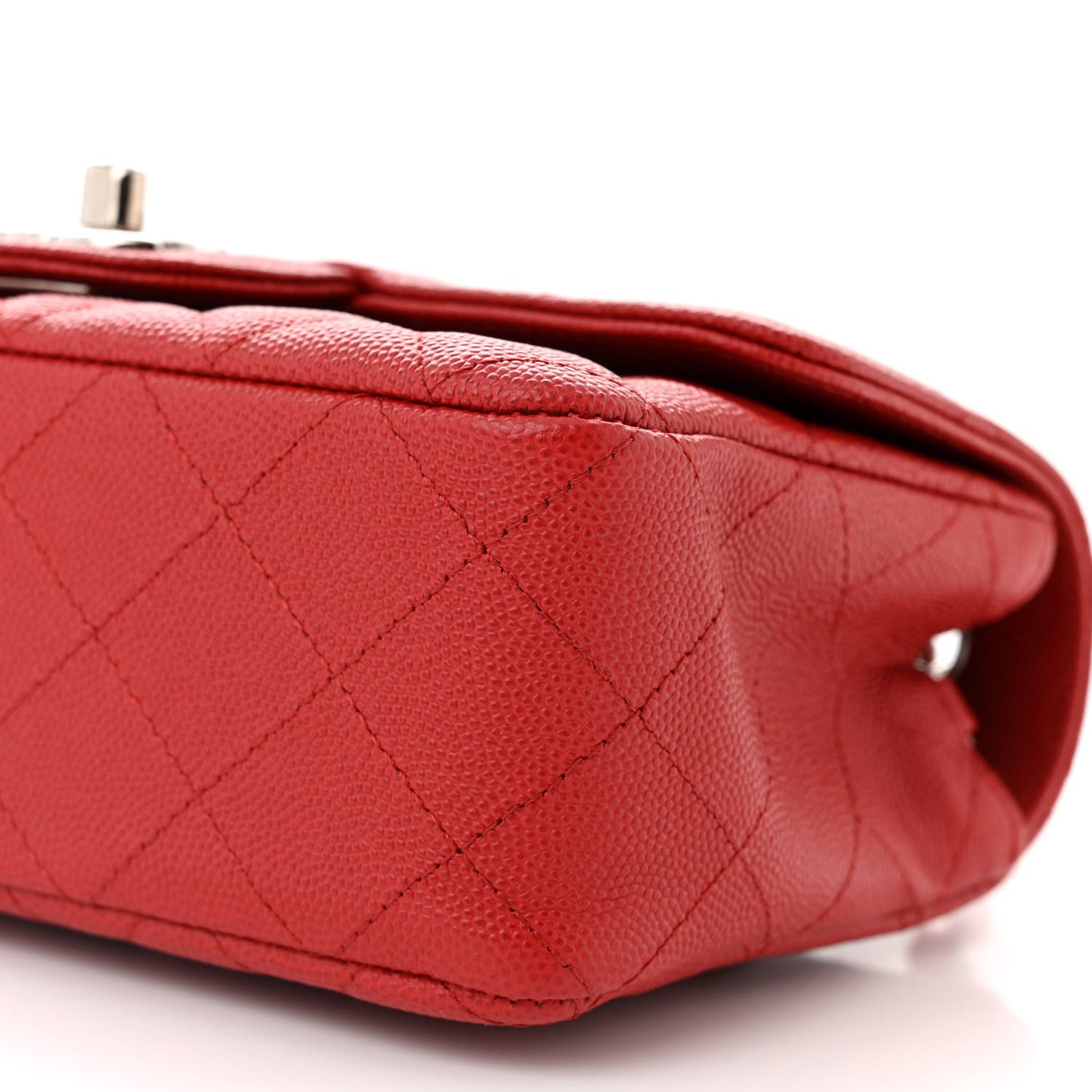 Caviar Quilted Mini Rectangular Flap Red