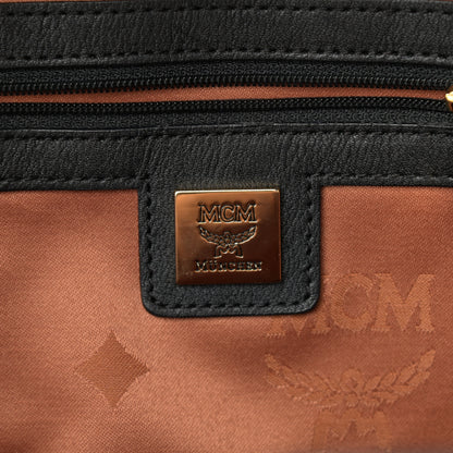 MCM Visetos Bi-Color Studded Medium Backpack Black Cognac 6 of 10