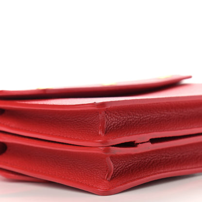Burberry Grainy Calfskin Mini Title Bag with Pocket Detail Red 9 of 10