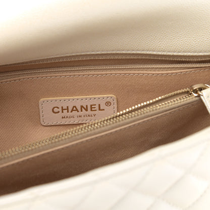 Chanel Iridescent Caviar Quilted Small Coco Handle Flap White 6 of 11