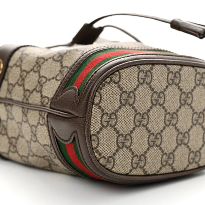 Gucci GG Supreme Monogram Web Mini Ophidia Bucket Bag Brown 9 of 10