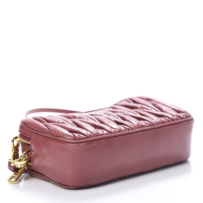 Miu Miu Nappa Matelasse Double Zip Pochette Clutch Loto 4 of 11