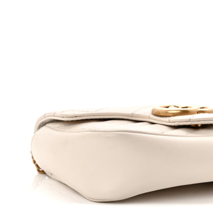 Gucci Calfskin Matelasse Super Mini GG Marmont Shoulder Bag White 8 of 10